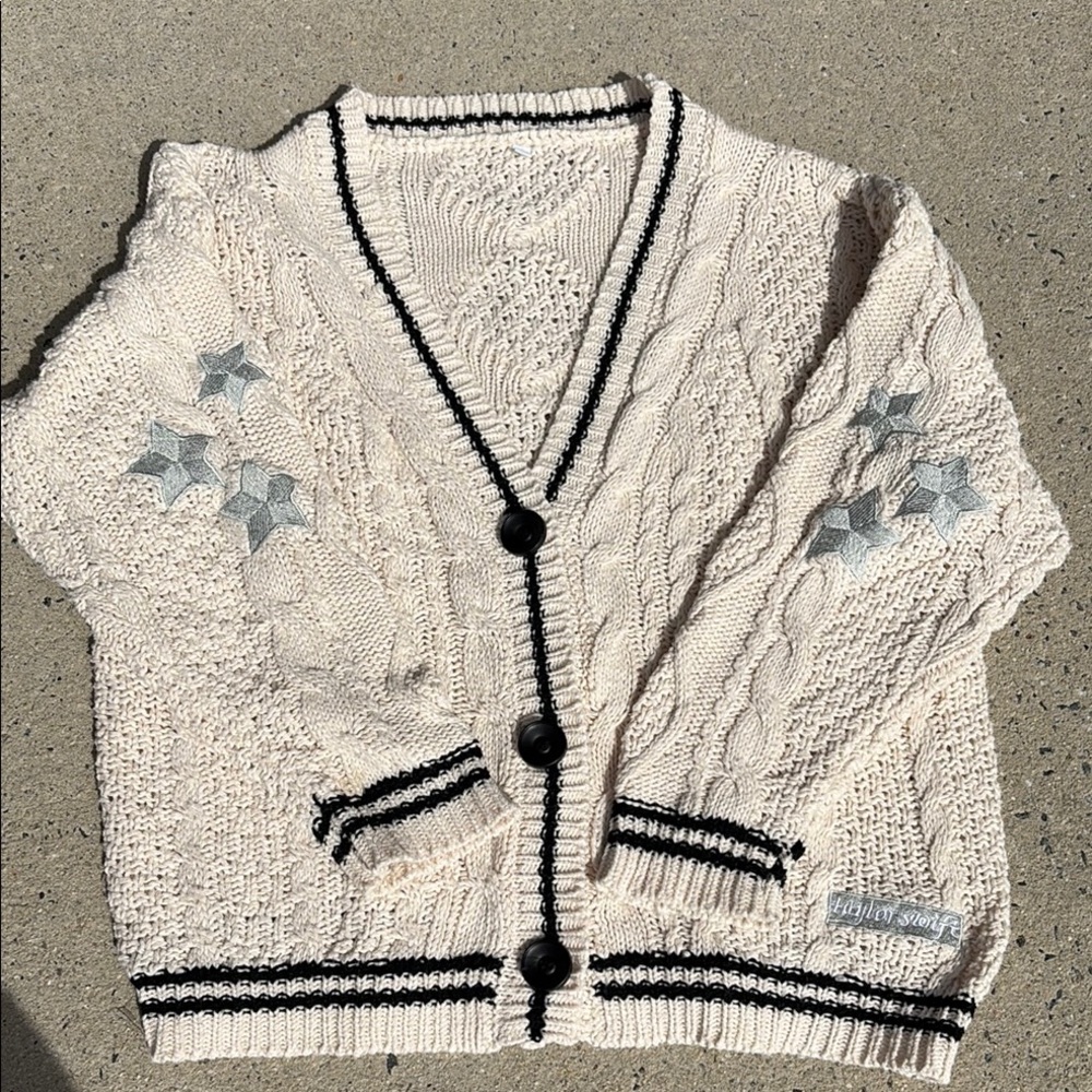 Knock Off TS Cream Cardigan Sweater Large